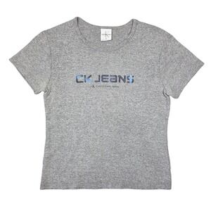Vintage Calvin Klein Y2k Shirt Womens M Baby Tee 2000s Preppy Bratz Paris Hilton